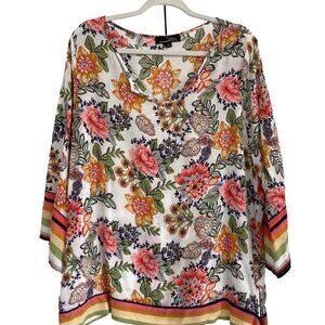 Suzanne Betro Floral Blouse/Top Plus Size 2X